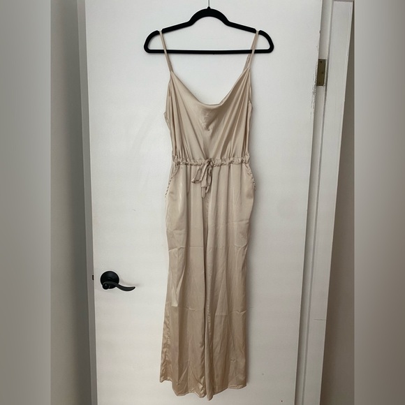 Kittenish - Champagne Silky Cowl Neck Jumpsuit - Picture 4 of 15
